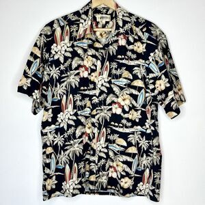 Surf Board Tropical‎ Casual Shirt Men's Size Large Multicolor Tropical Hawaiian